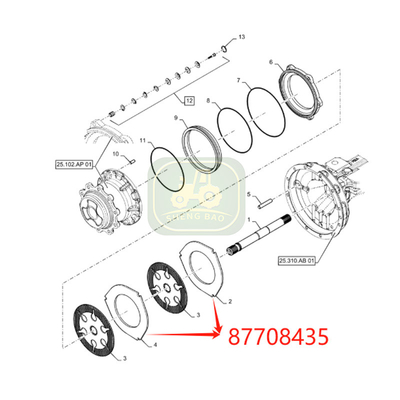 Дифференциал переднего привода тормоза 8 мм 87708435