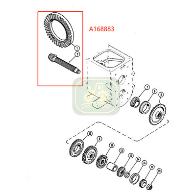 Части передней оси передачи 7/47 T A168883 Bevel Gear For Backhoe Loader