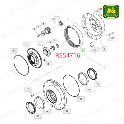 Front Axle Replacement 67T R554716 Ring Gear For Tractor