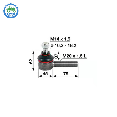 конец прута 95MM связи 00110106 3131021R1 частей трактора случая IH